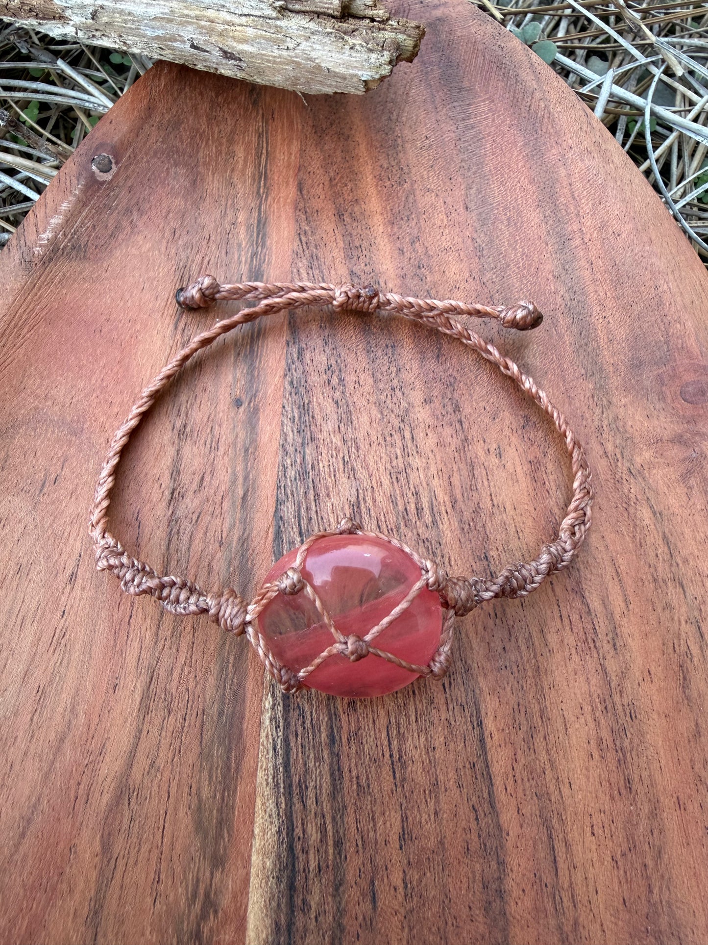 Hand-Knotted Watermelon Quartz Crystal Bracelet