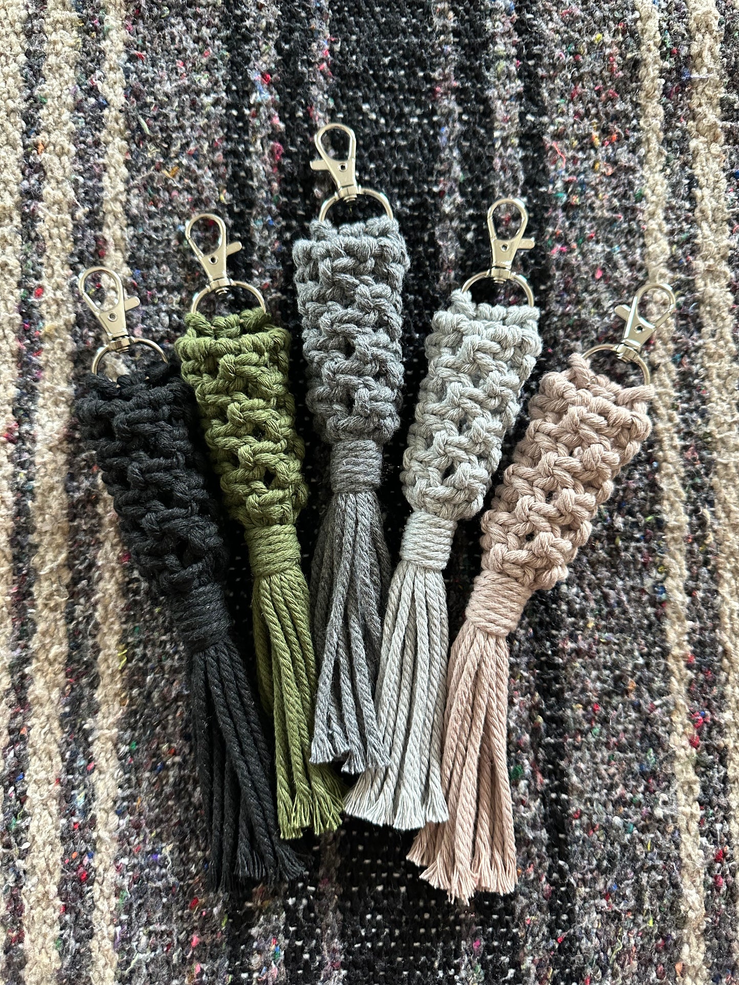 Macramé Chapstick Holder Keychain