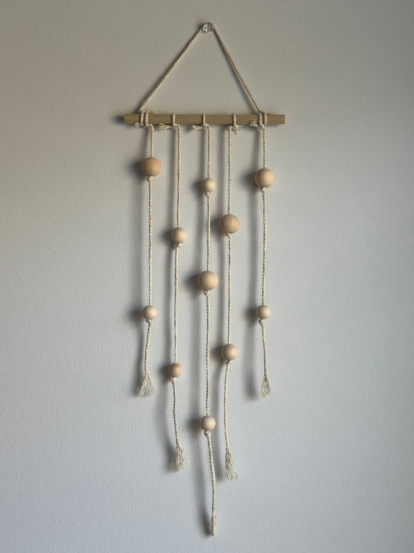 Minimalist Boho Wood Bead Hanging