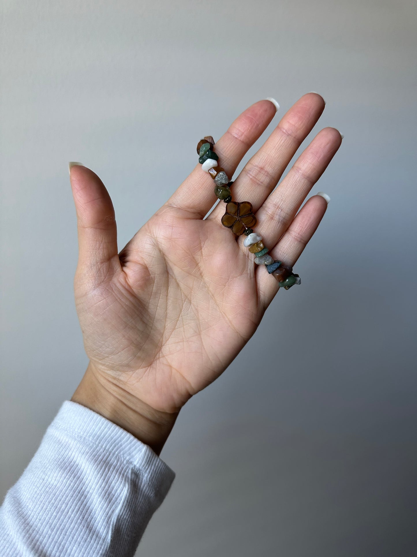 Agate Flower Forest Stretch Bracelet