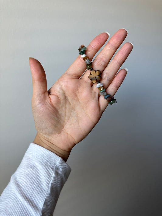 Agate Flower Forest Stretch Bracelet