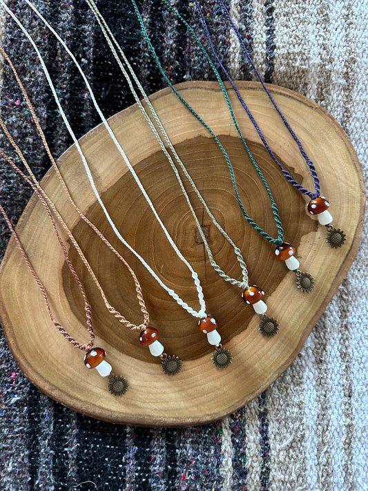 Hand-Knotted Mushie Sunflower Necklace