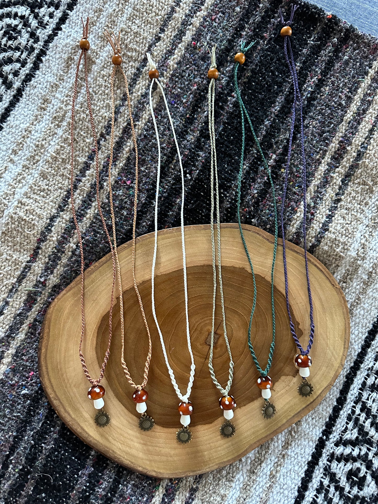 Hand-Knotted Mushie Sunflower Necklace