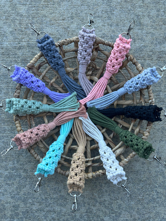 Macramé Chapstick Holder Keychain