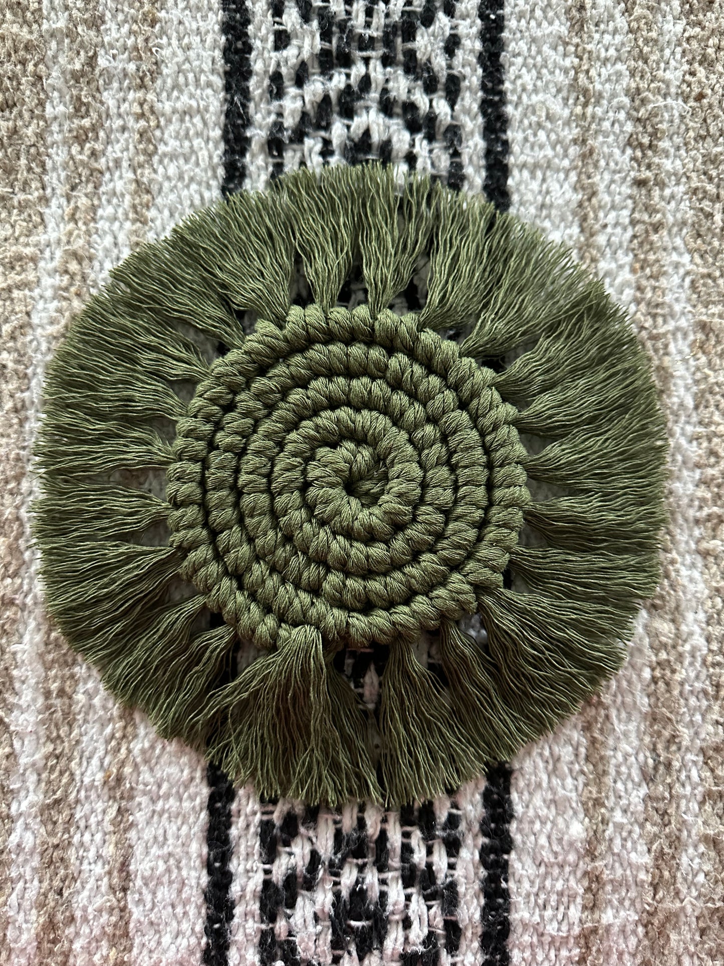 Chunky Macramé Spiral Coaster