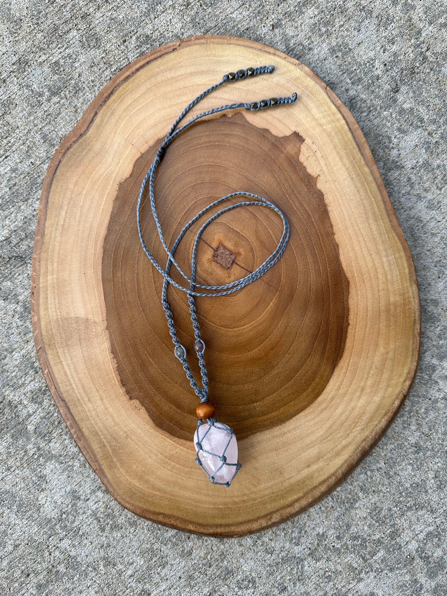 Hand-Knotted Rose Quartz Crystal Necklace