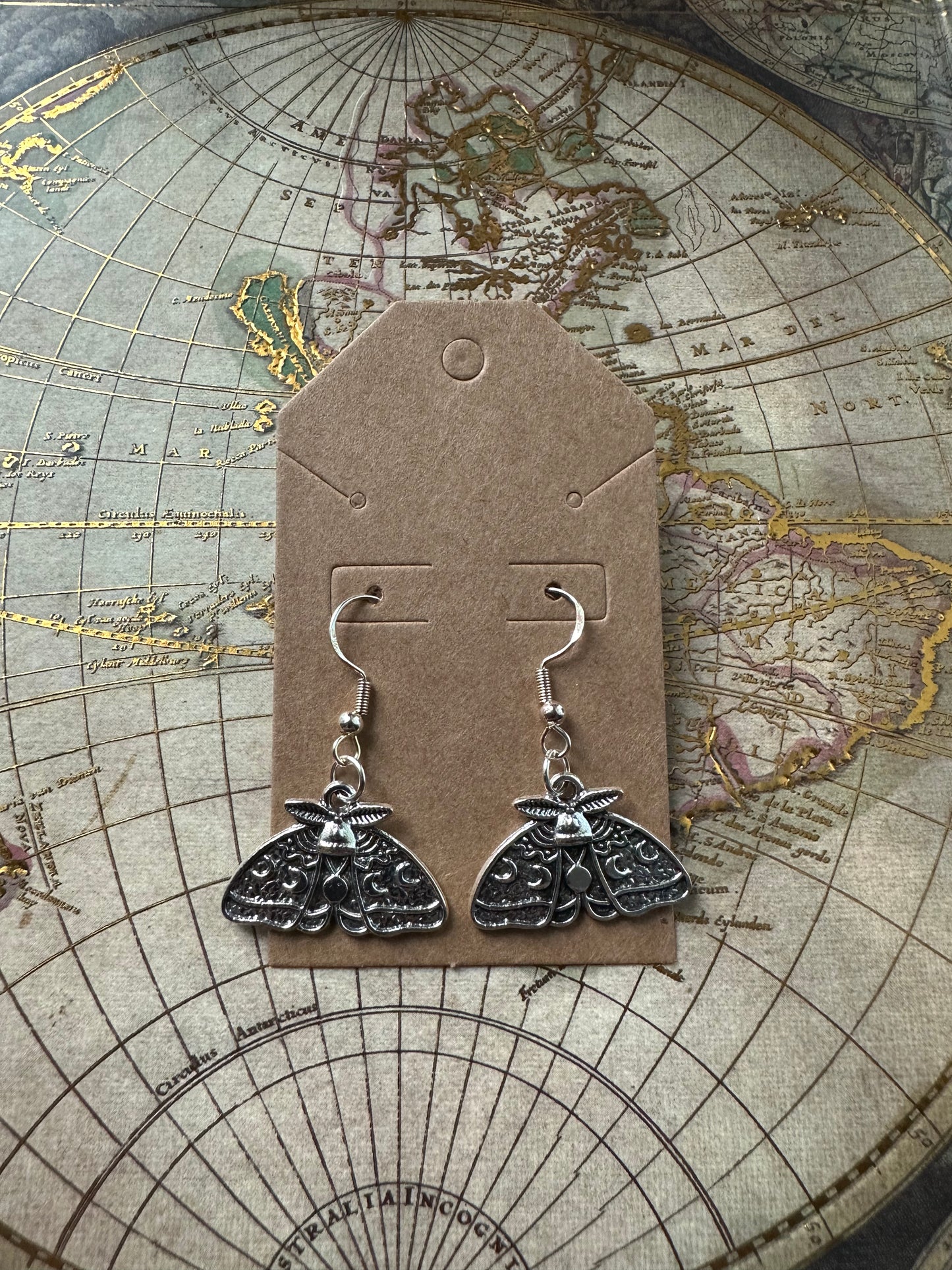 Luna Moth Charm Earrings