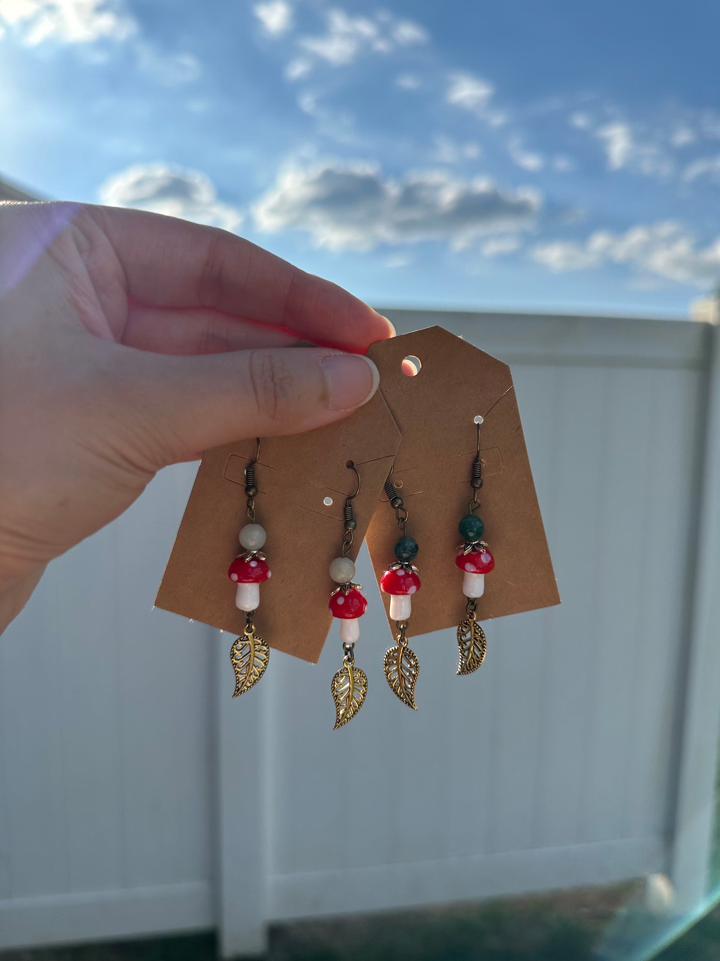 Mushie Fairycore Leaf Charm Earrings