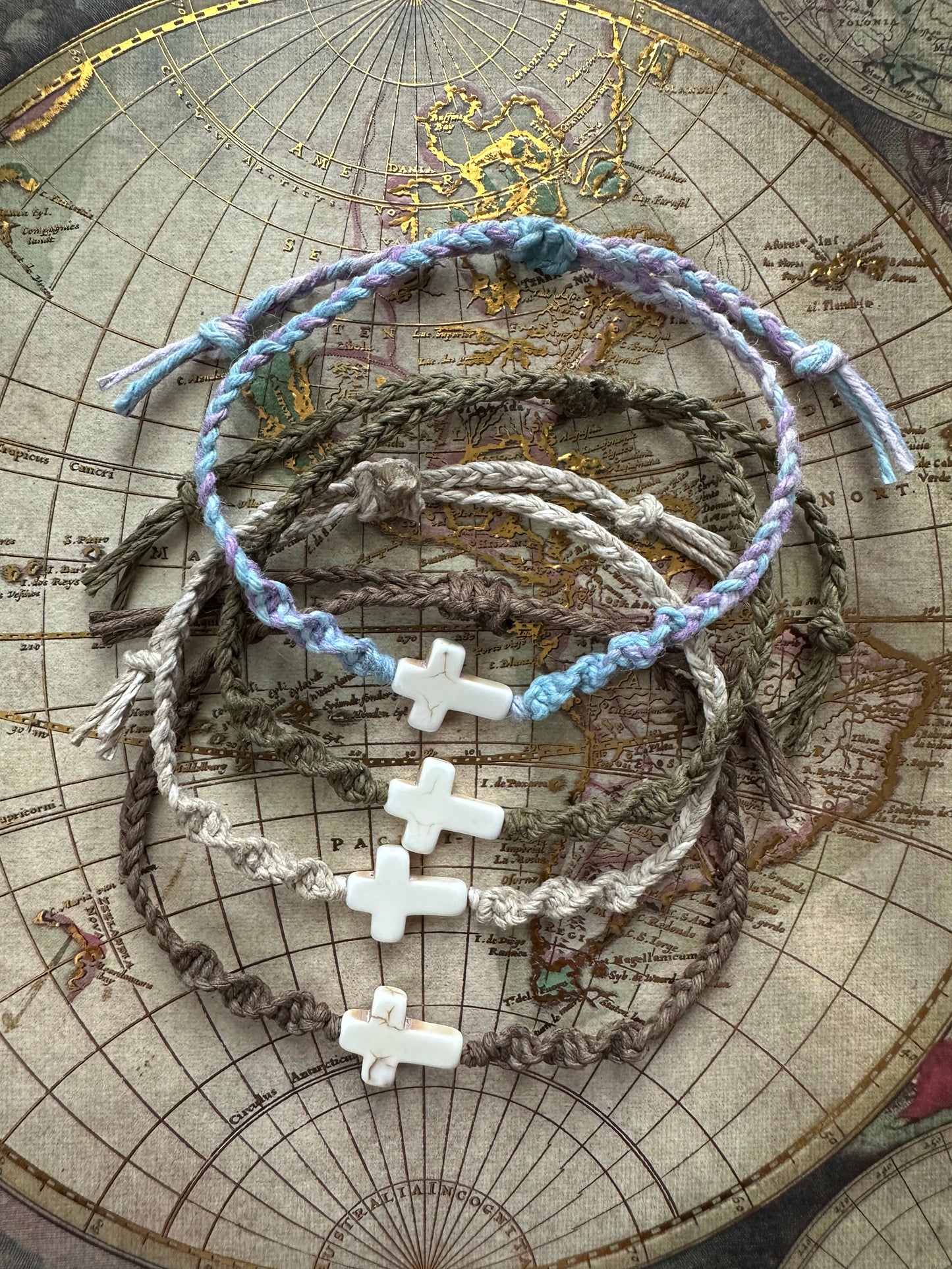 "Jesus Be Known A'Cross the Globe" Hand-Knotted Hemp Bracelet