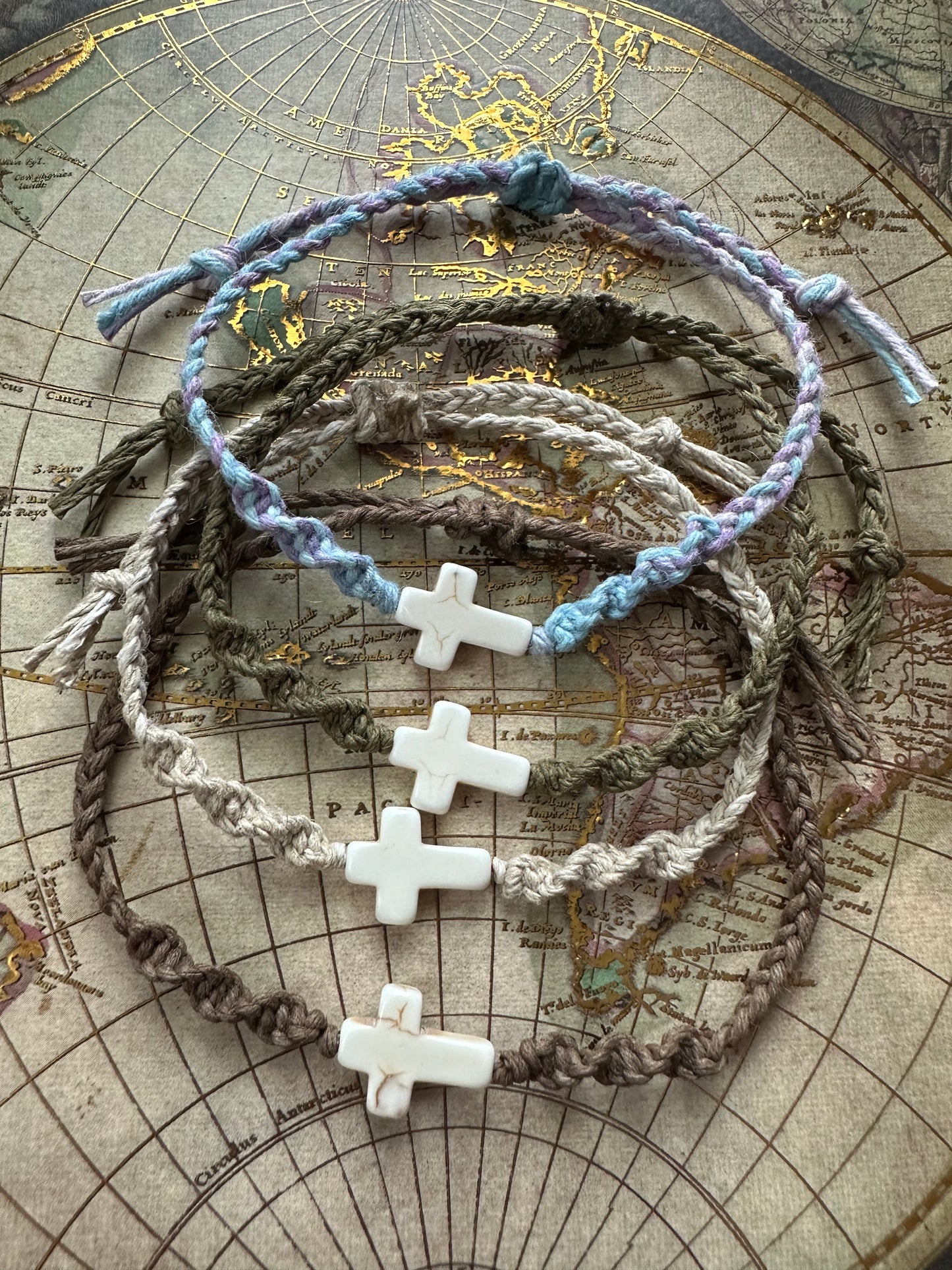 "Jesus Be Known A'Cross the Globe" Hand-Knotted Hemp Bracelet