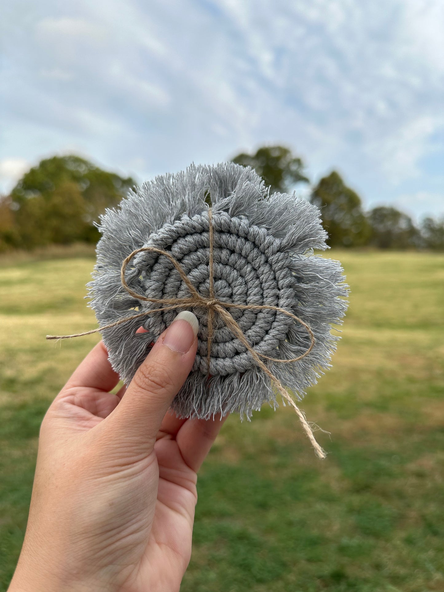 Mini Macramé Car Coasters (Set of 2)