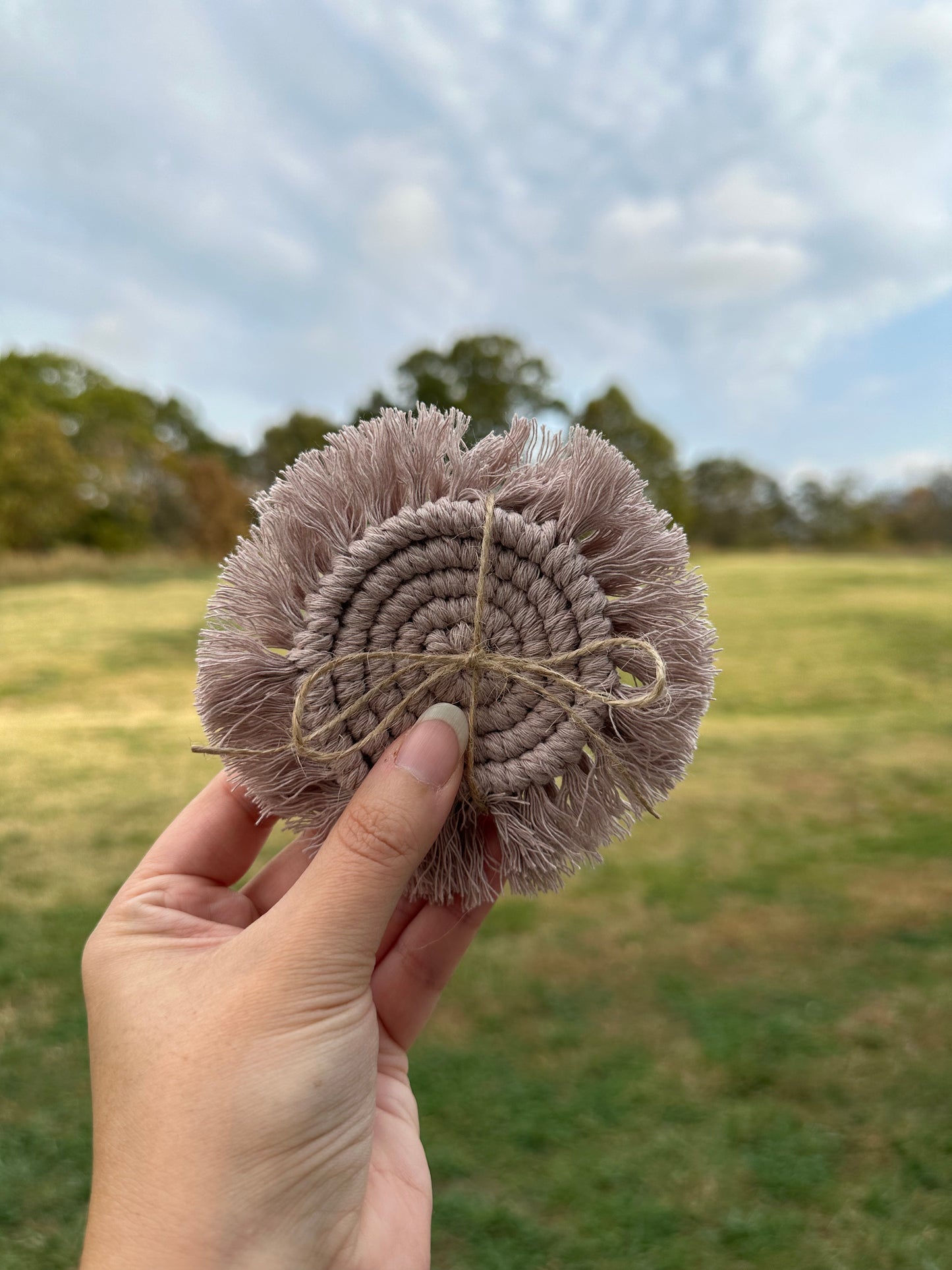 Mini Macramé Car Coasters (Set of 2)